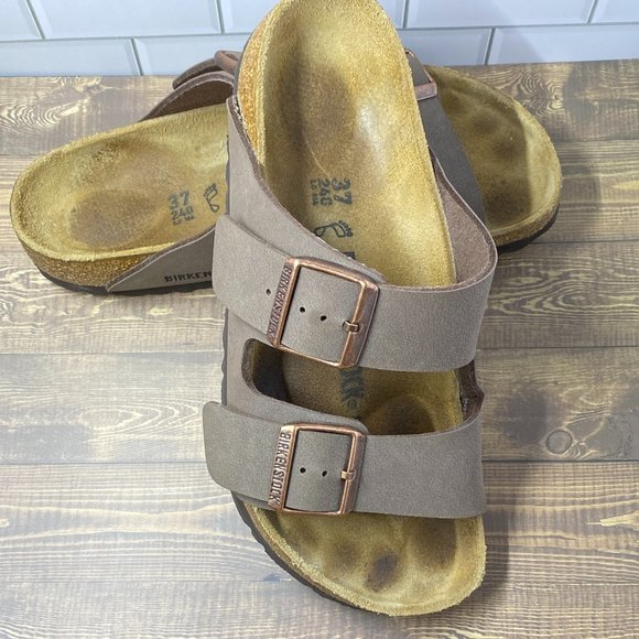 Birkenstock Shoes - Birkenstock Unisex Arizona Sandal,Mocha Birkibuc, size 37/women's 6